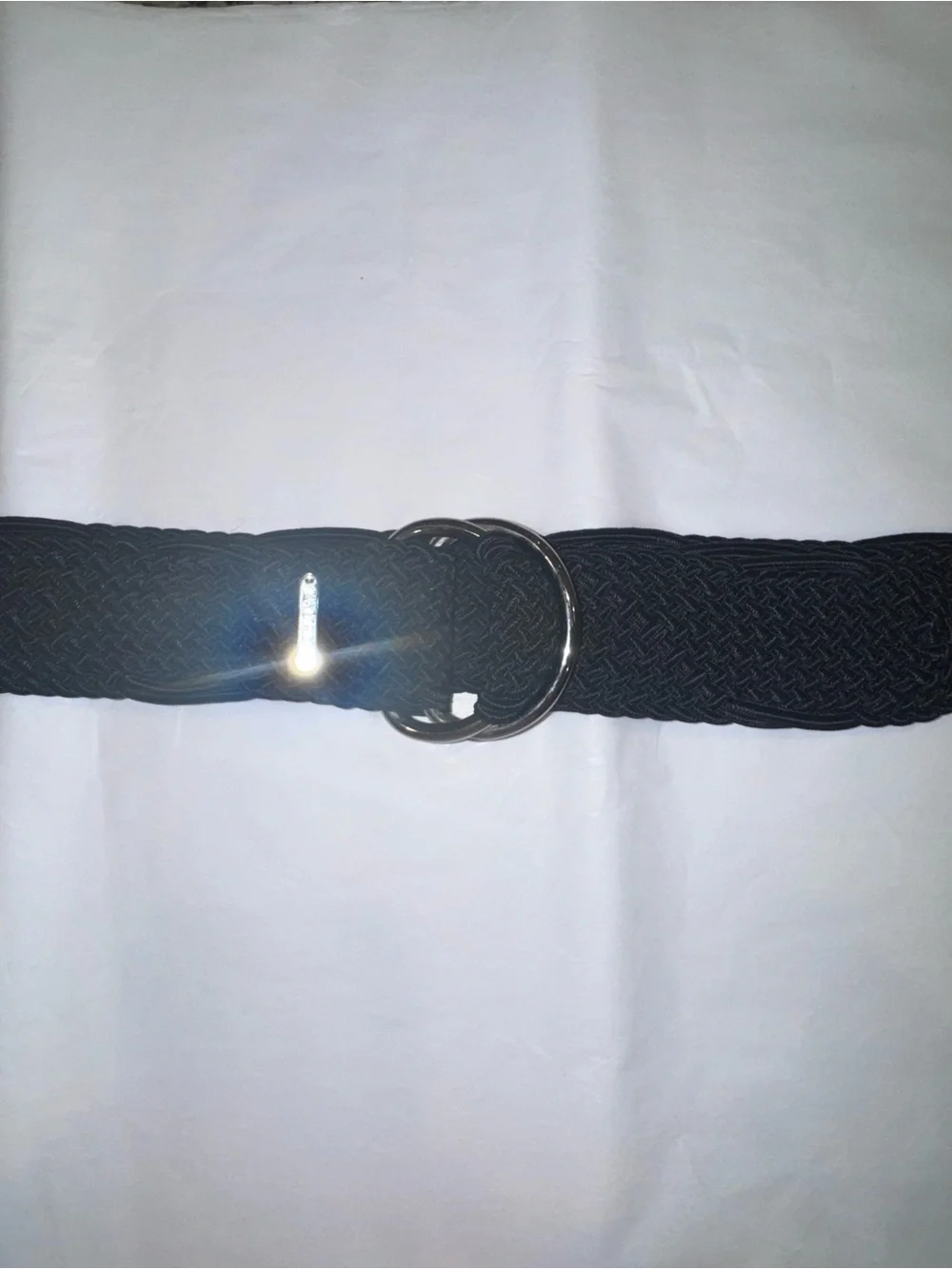 Lauren/Ralph Lauren Black Braided Belt w/Double Ring Buckle Women’s Small
